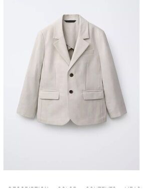 Zara Boys  Cream Blazer Jacket